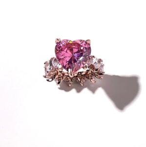 Elegant Pink Heart Ring